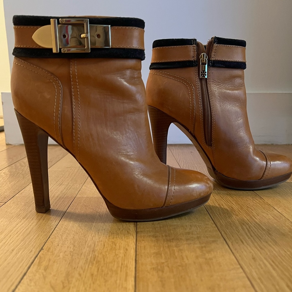 Tory Burch Caramel Platform Booties